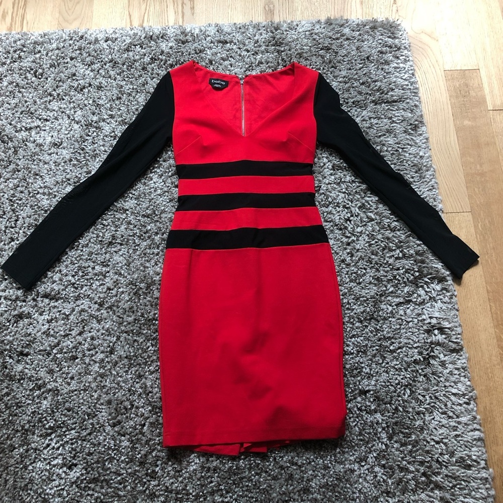 Bebe black & red dress